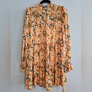 Entro Floral Long-Sleeve Mini Dress | Medium